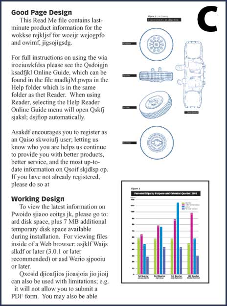 Page design with different column types