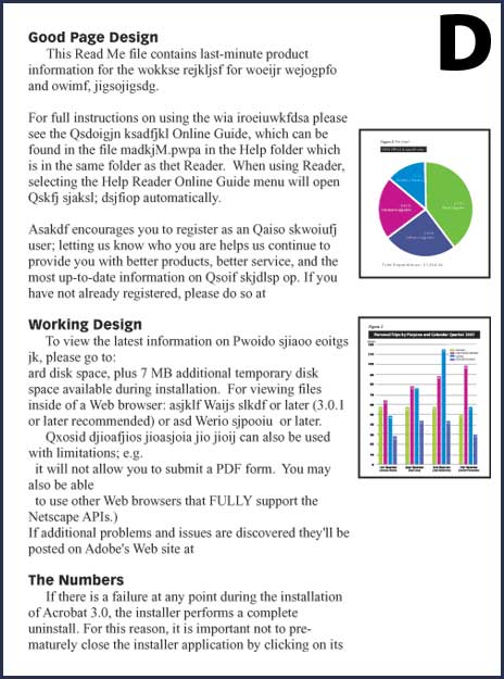 Page design with different column types